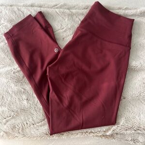 Lululemon Wunder Train High Rise 23” Red Merlot